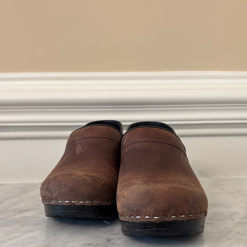Women’s Brown Leather Clogs - Dansko